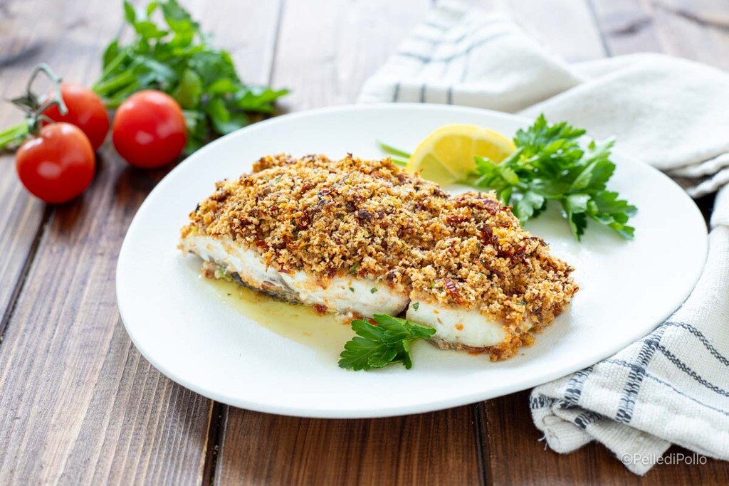 geroosterde ombrina filet met korst uit de oven