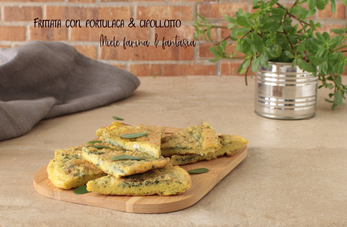 Omelet met postelein en lente-ui
