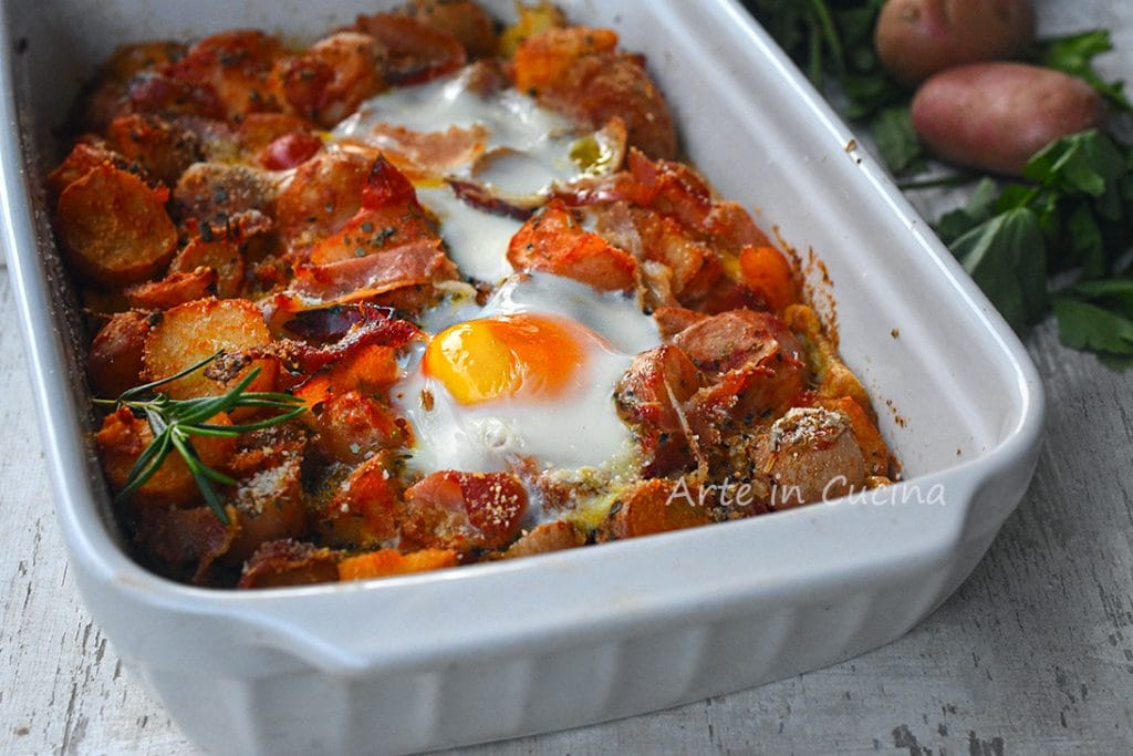 Ovenschotel met aardappelen en eieren