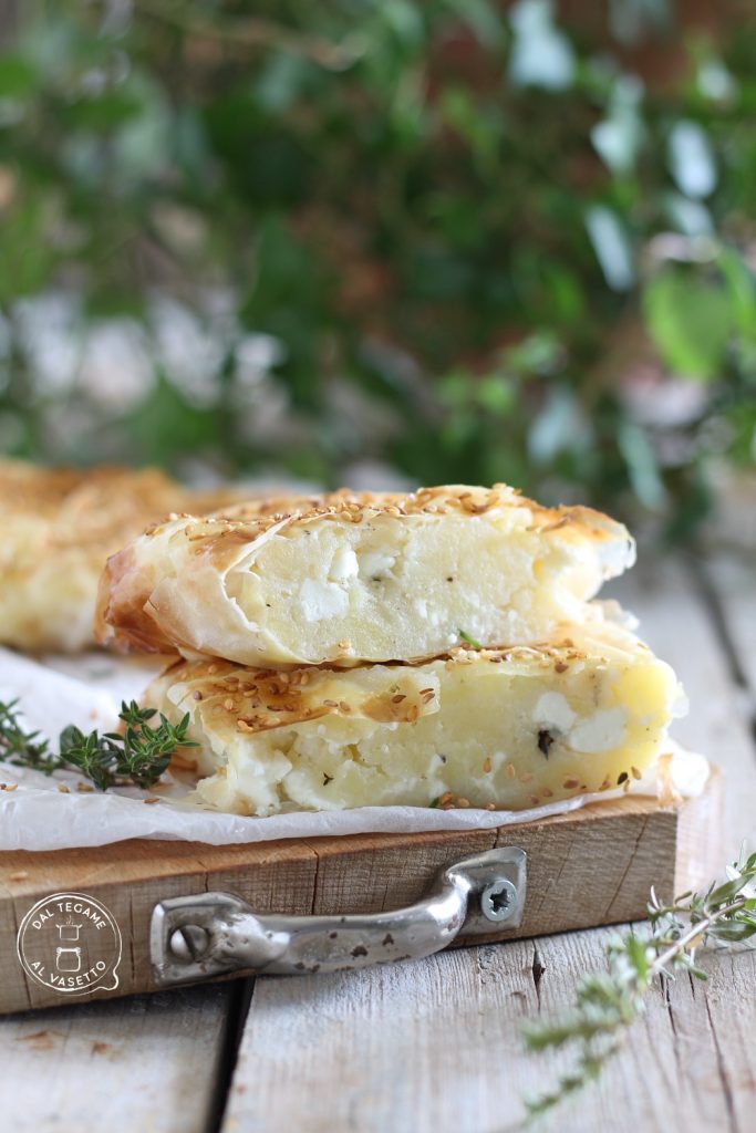filo deeg aardappel feta in heteluchtfriteuse