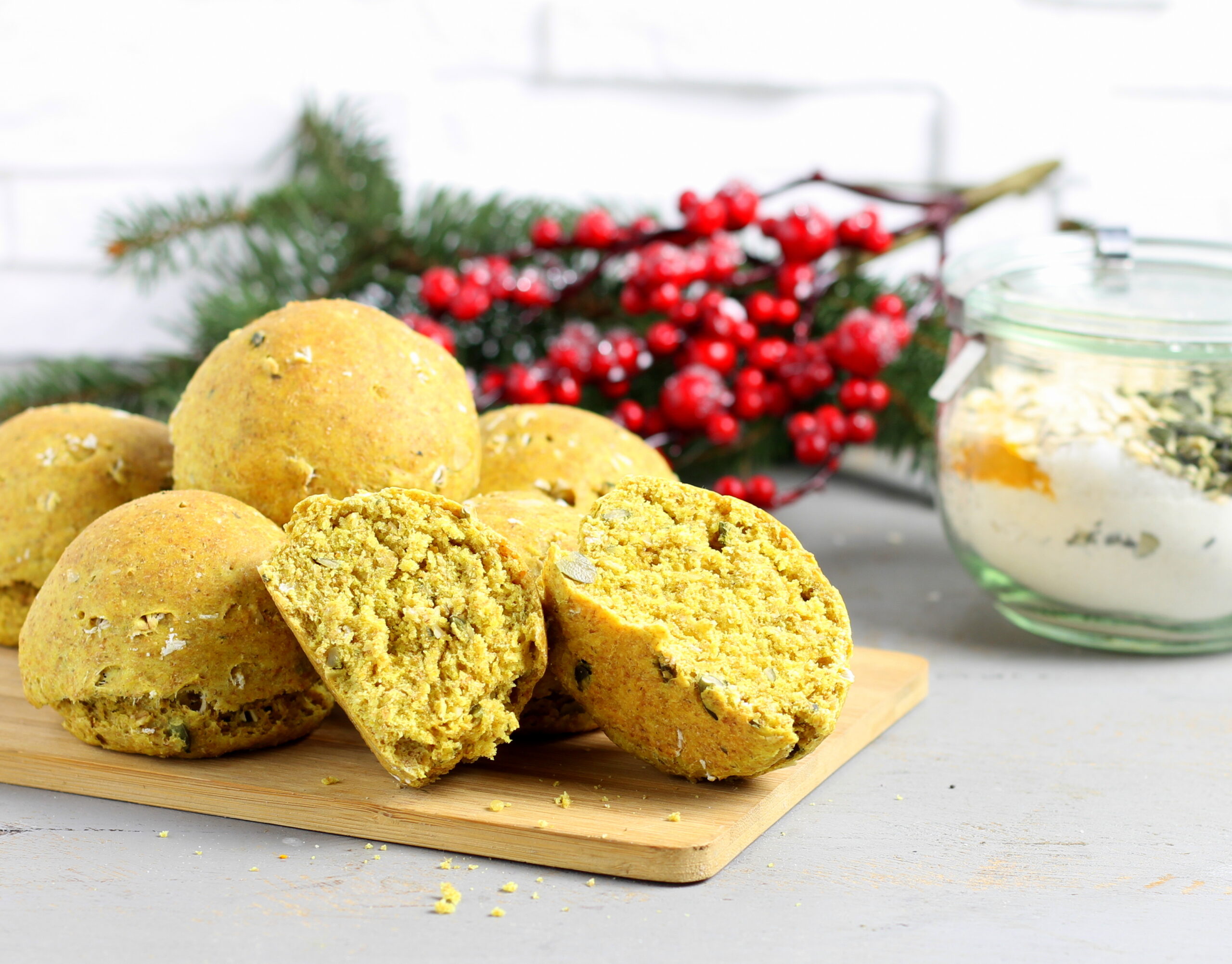 Pompoenpitbroodjes in pot