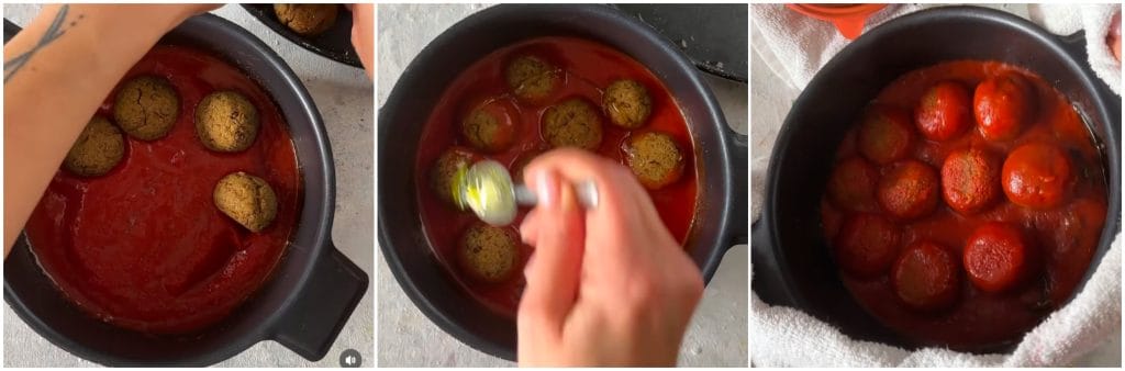 Linzenballetjes in tomatensaus
