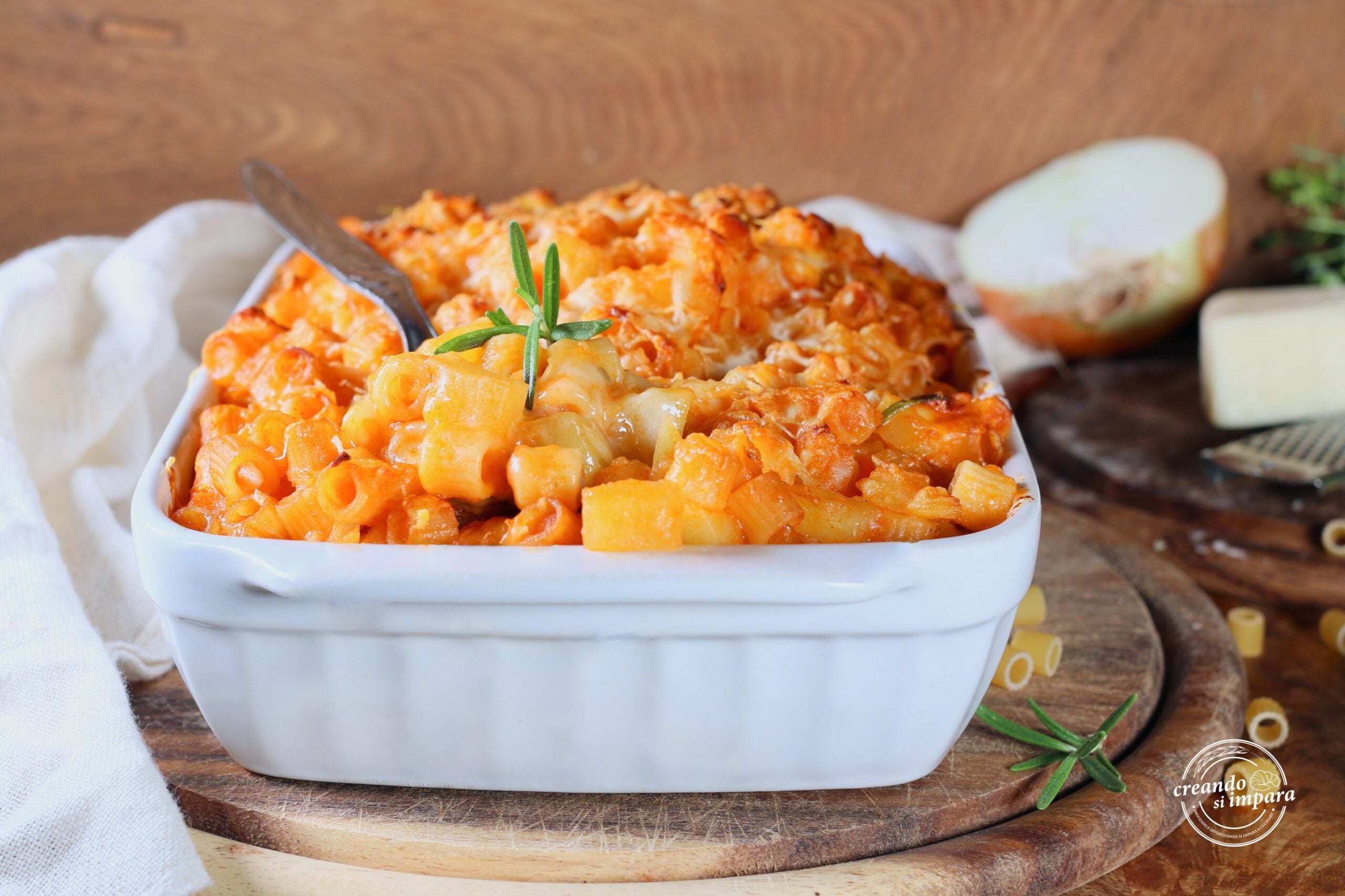 Pasta en aardappelen uit de oven