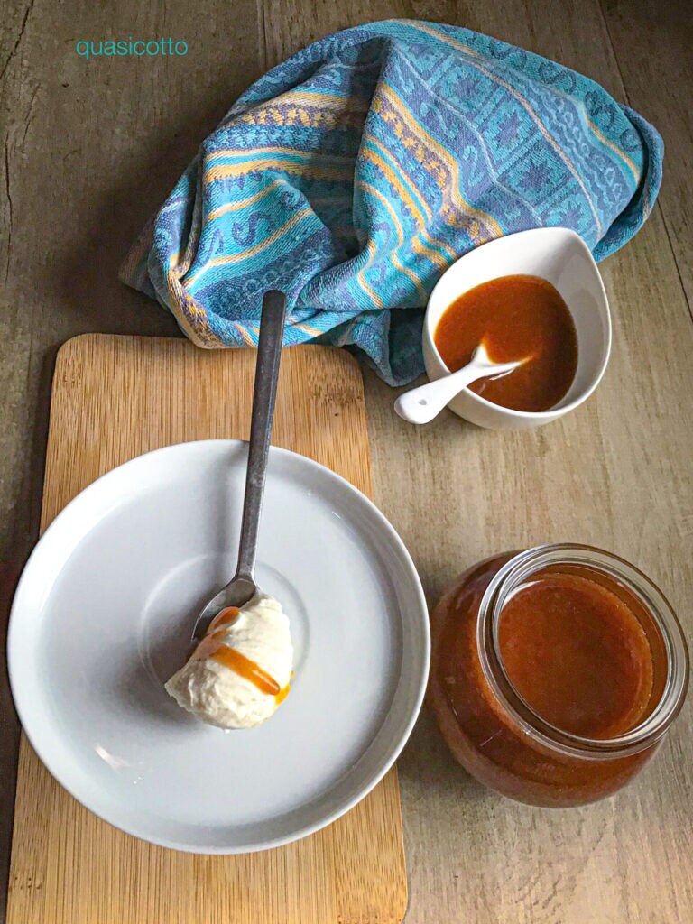 Gezouten karamel bereid met mascarpone