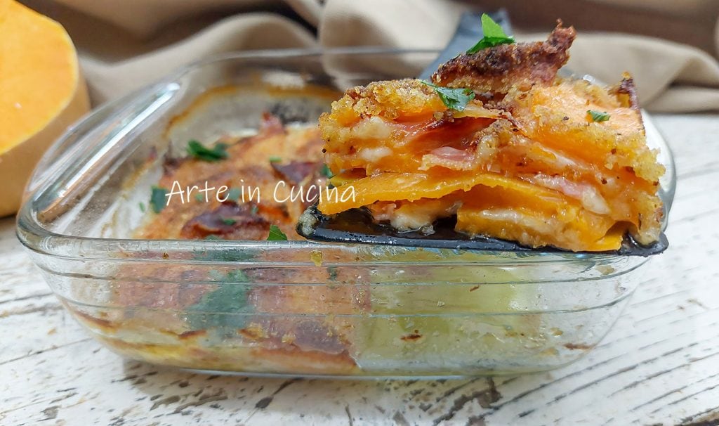 POMPOEN PARMIGIANA en speck uit de oven zonder bechamel