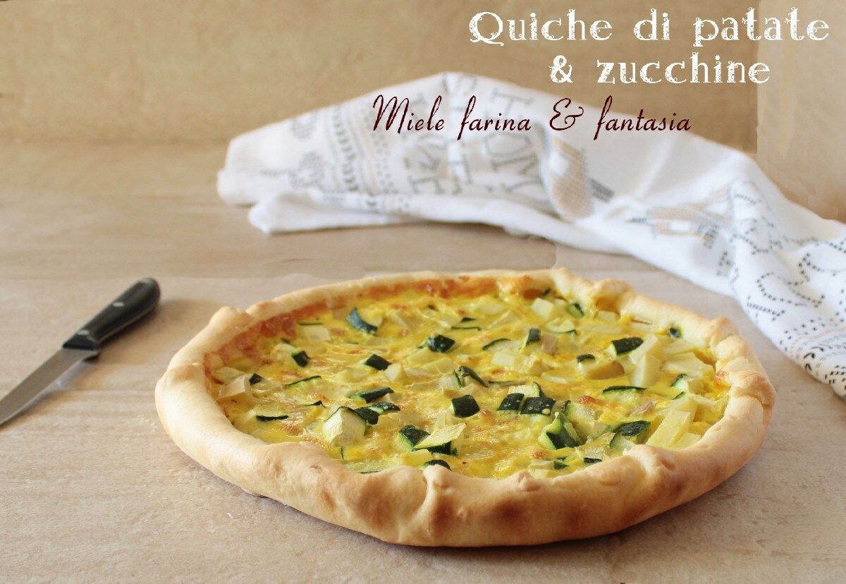 Quiche met aardappelen en courgettes