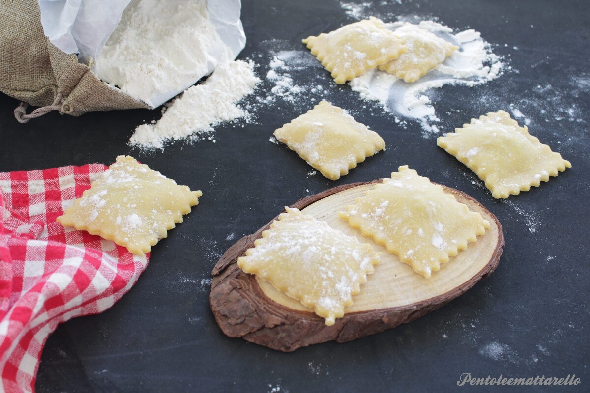 Ravioli met vlees en ricotta