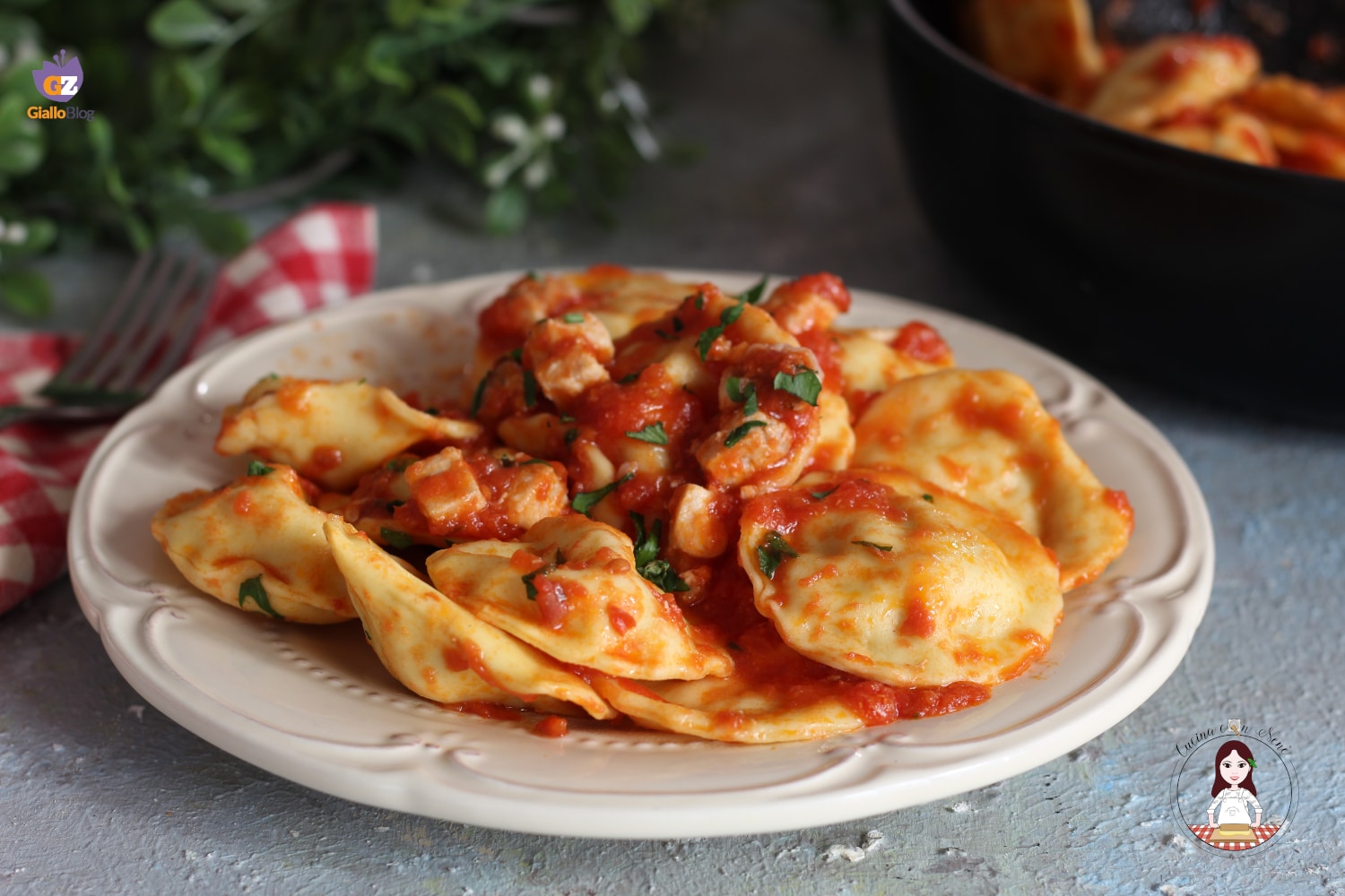 Ravioli gevuld met zwaardvis