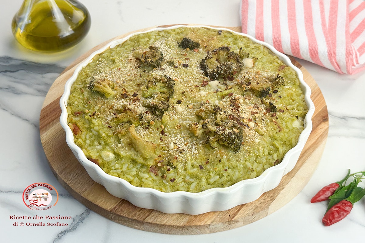 Rijst met romige broccoli uit de oven