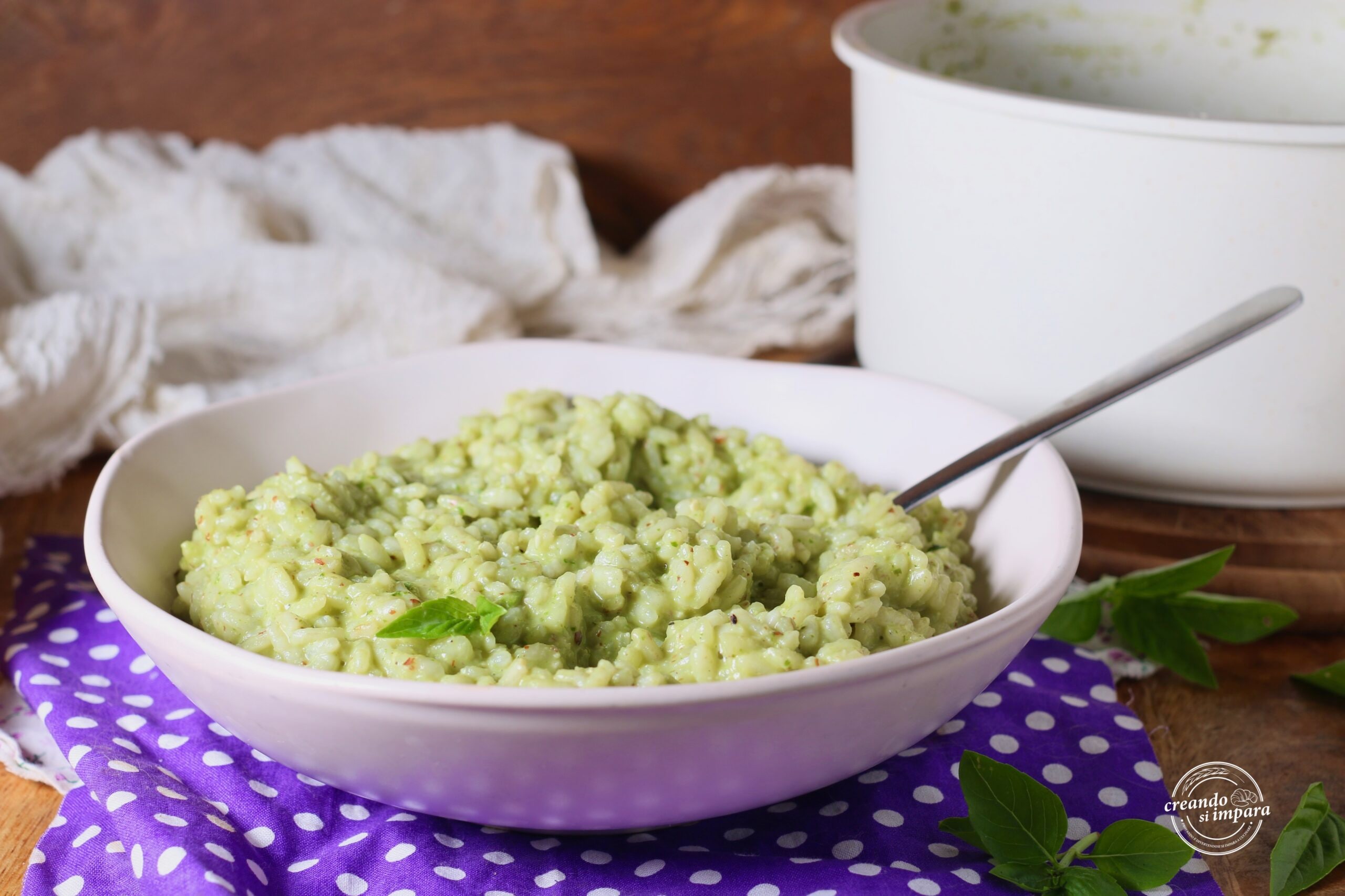 Risotto met basilicum