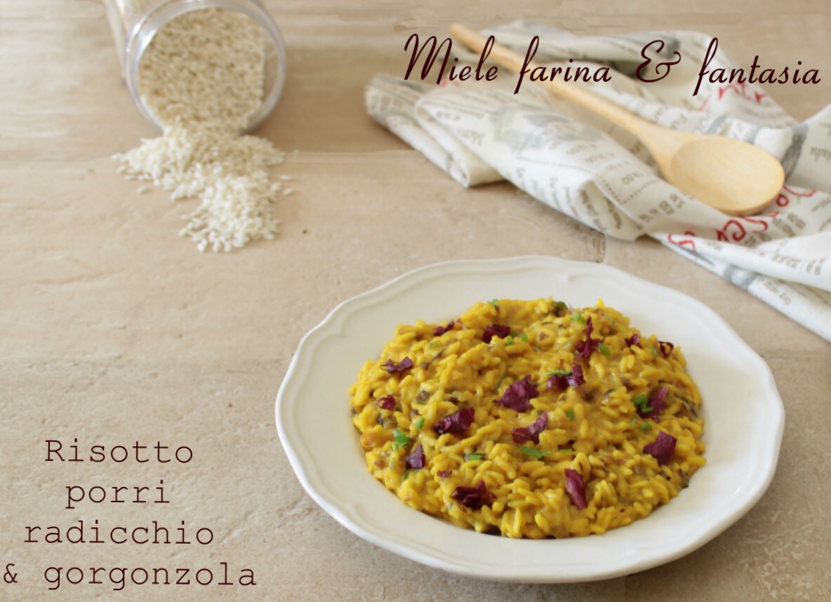 Risotto met prei, radicchio en gorgonzola
