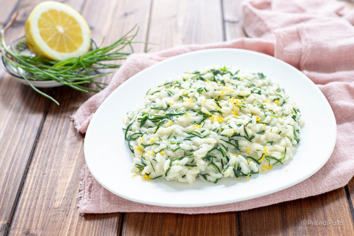 Romige risotto met agretti en citroen