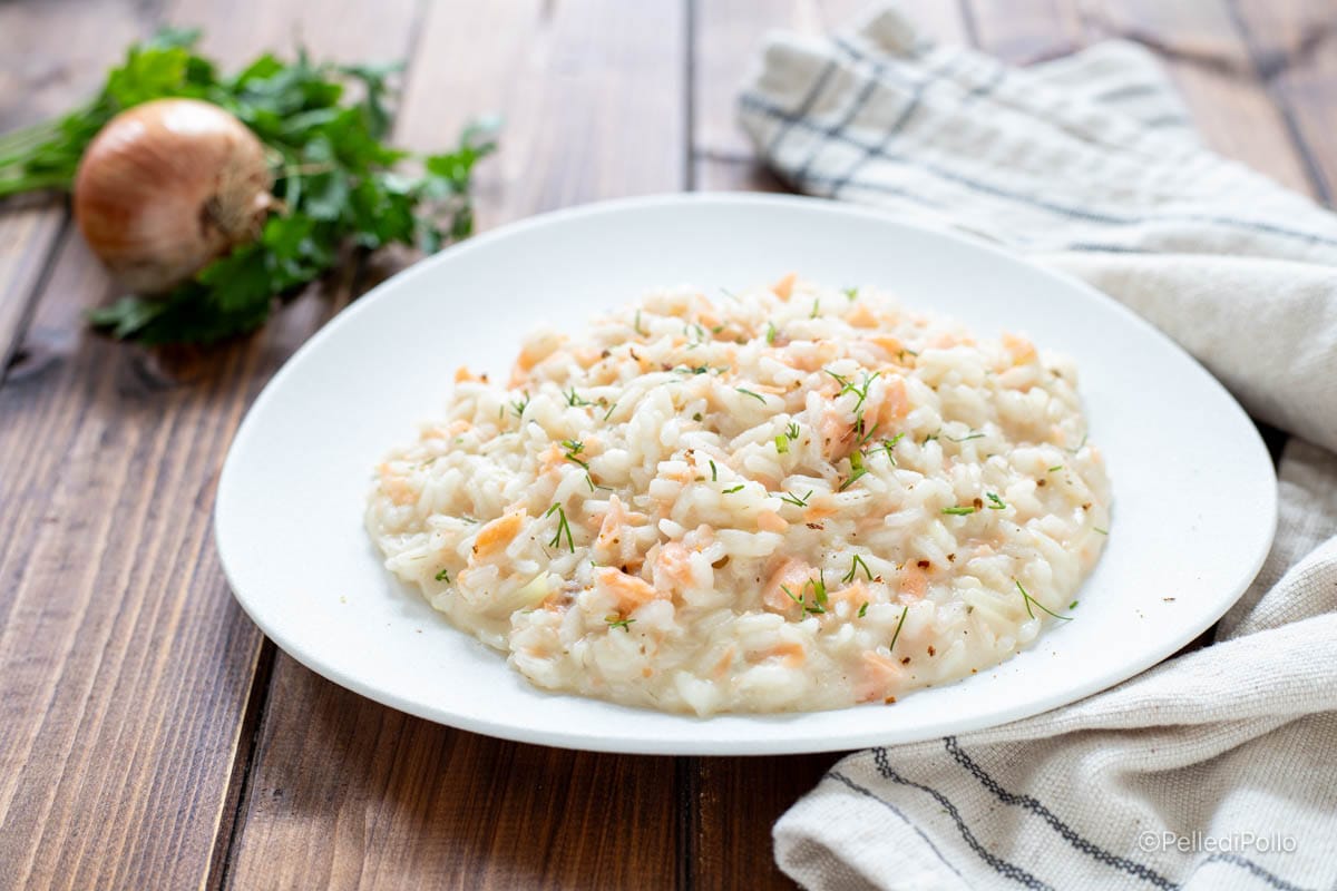 Risotto met gerookte zalm