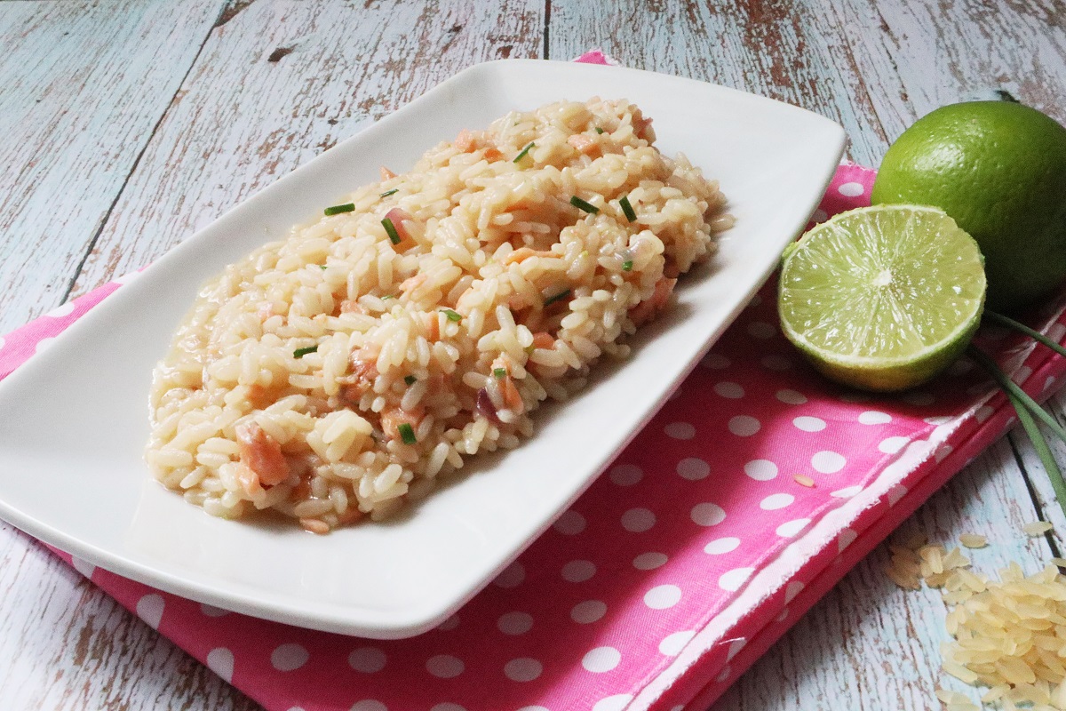 Risotto met limoen en zalm