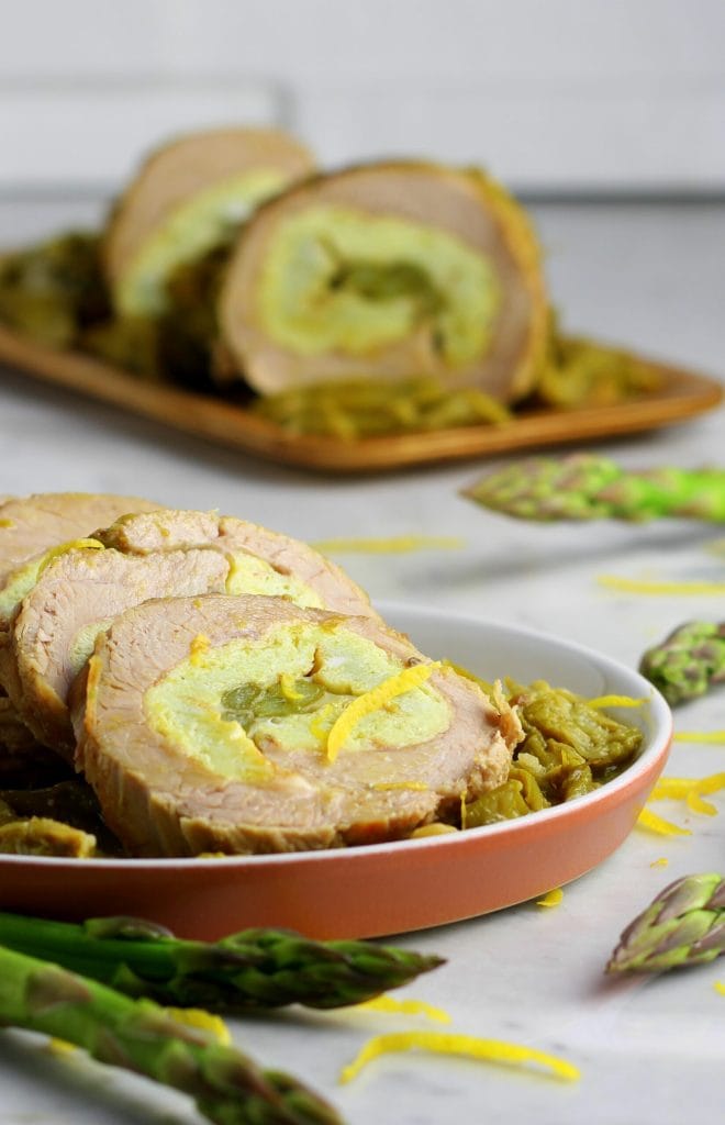 Rollade van kalfsvlees met asperges