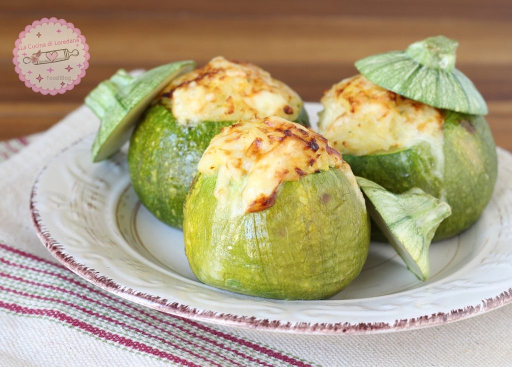 ronde courgettes gevuld