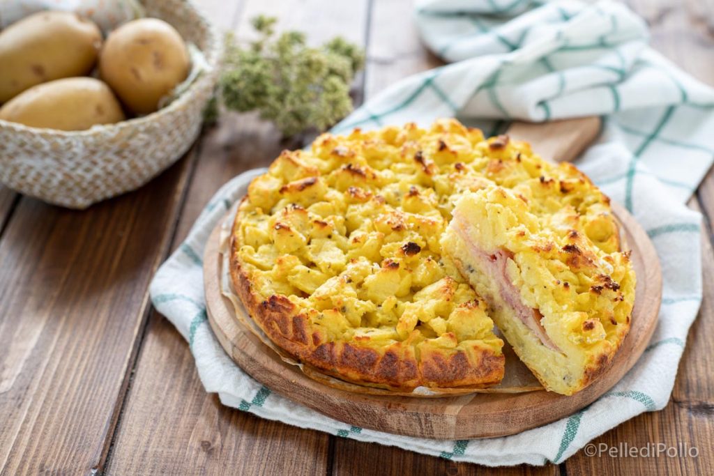 aardappelkruimeltaart met ham en kaas