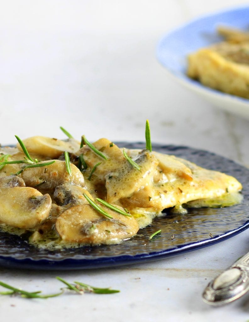 Kip Scaloppine met Champignons en Amandelmelk