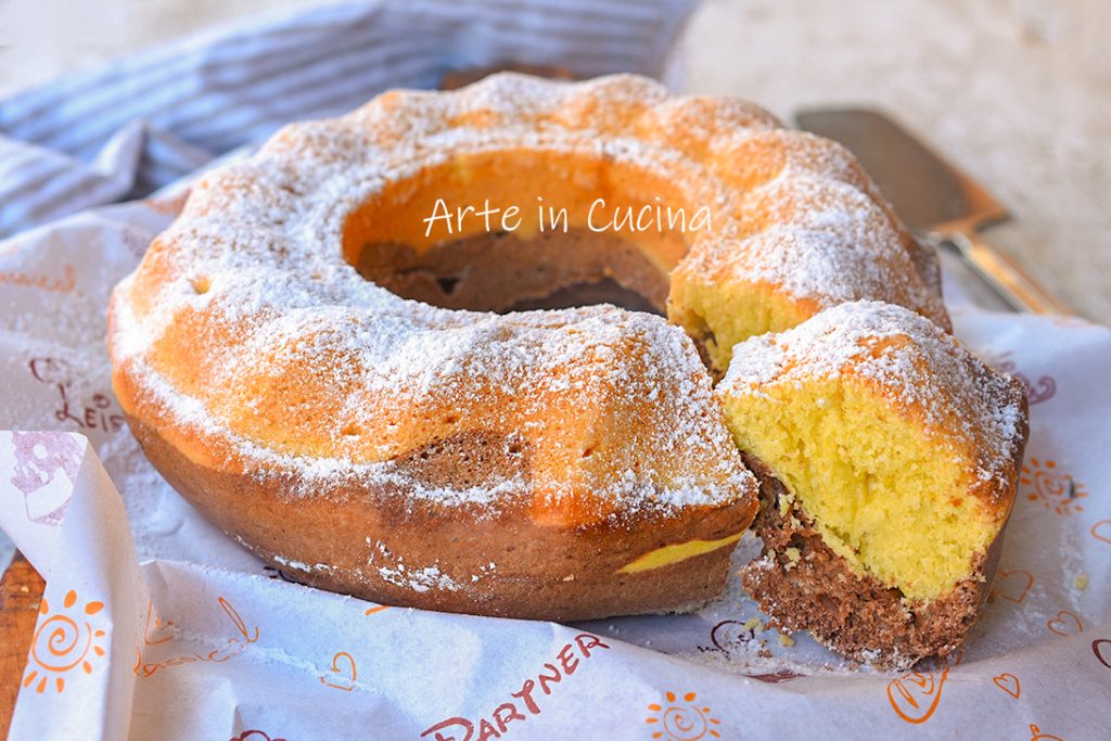 Snel gemaakte tweekleurige cake ring