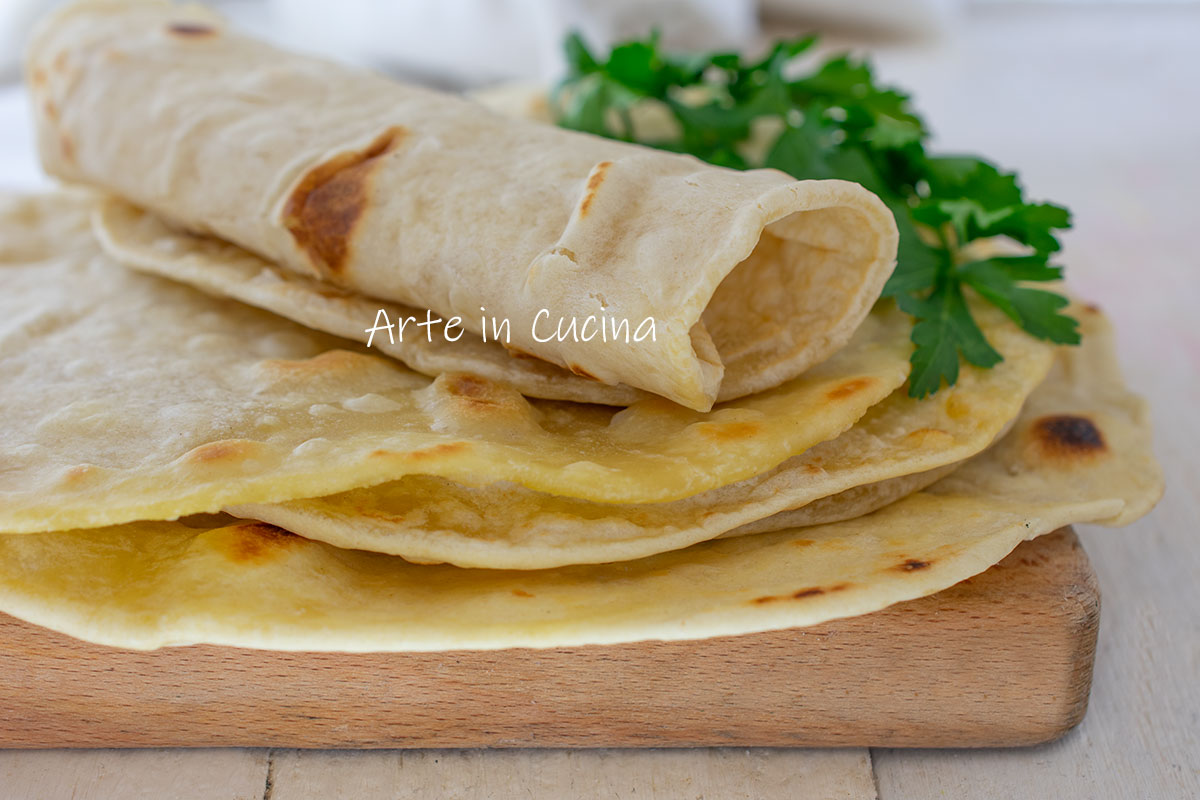 Snelle piadina zonder reuzel en gist