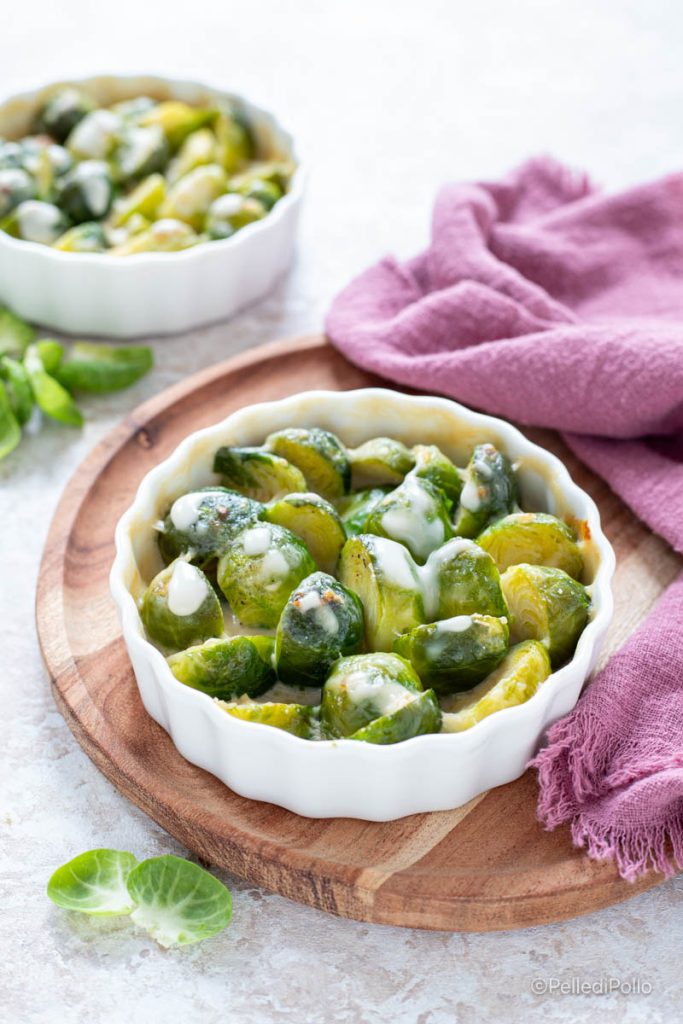 spruitjes gegratineerd met bechamelsaus en Grana