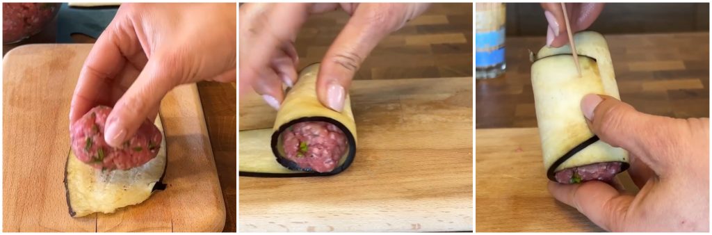 Rauwe auberginerolletjes in de airfryer