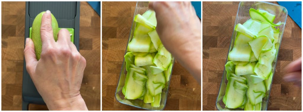 Courgetterolletjes in tomatensaus in de magnetron