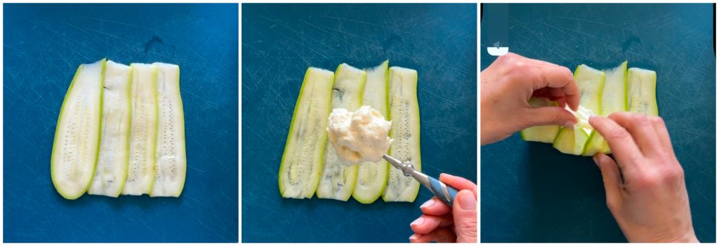courgetterolletjes in tomatensaus in de magnetron