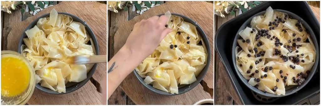Filodeegtaart met room in de airfryer