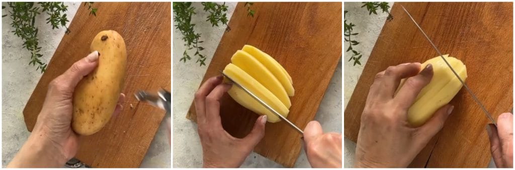 Pasta met aardappelen en mosselen in potkoken