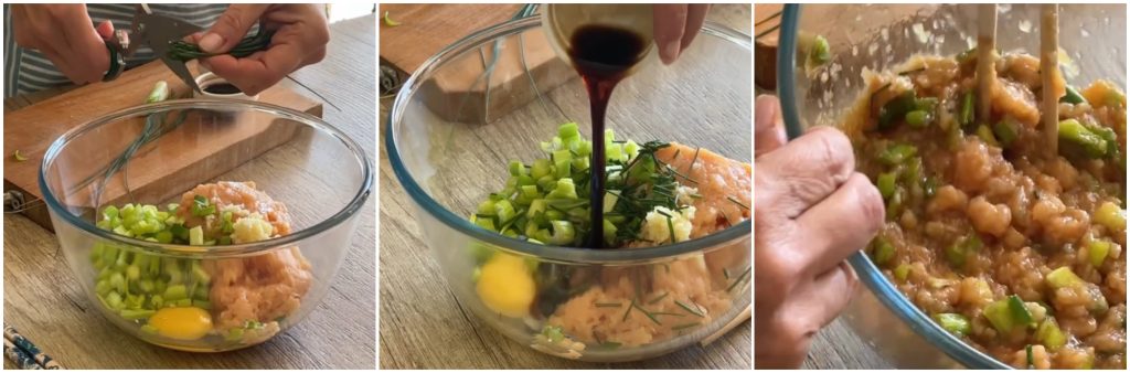 Rijstpakketjes gevuld met kip in de airfryer