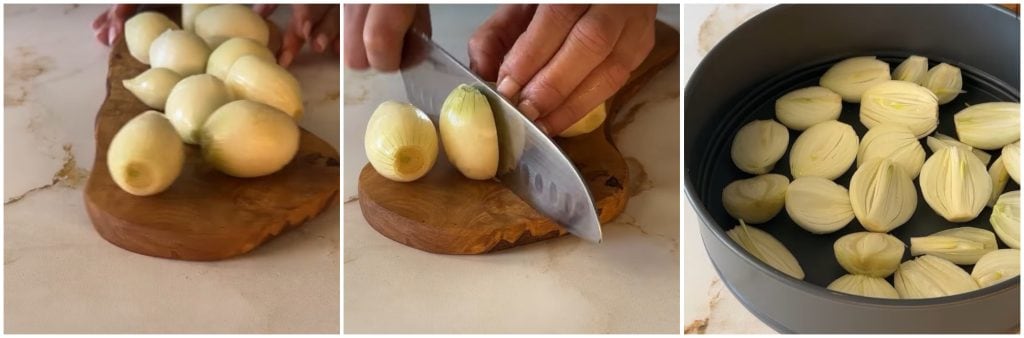 Gestoofde uien in de airfryer