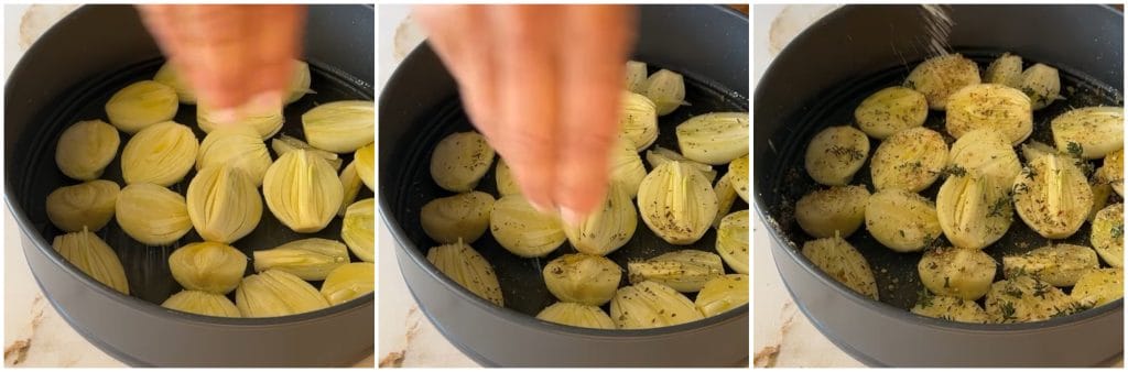 Gestoofde uien in de airfryer