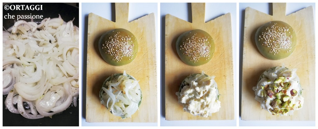stap-voor-stap recept foto - Groene vegetarische broodjes