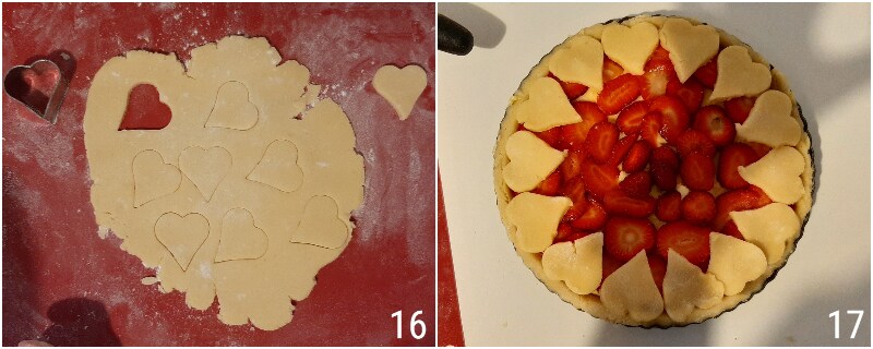 crostata con cuori alle fragole e crema ricetta crostata chiusa con crema pasticcera e fragole fresche il chicco di mais 6 fare cuore