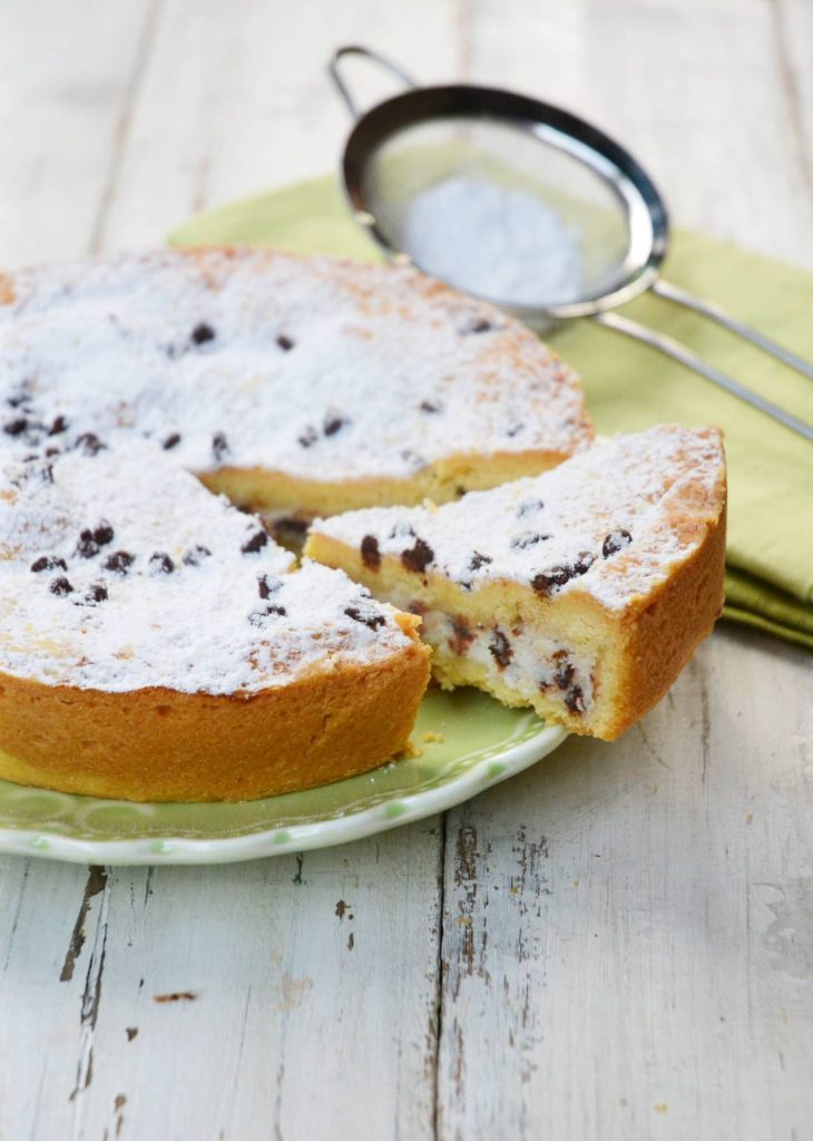 Taart met ricotta en chocoladestukjes