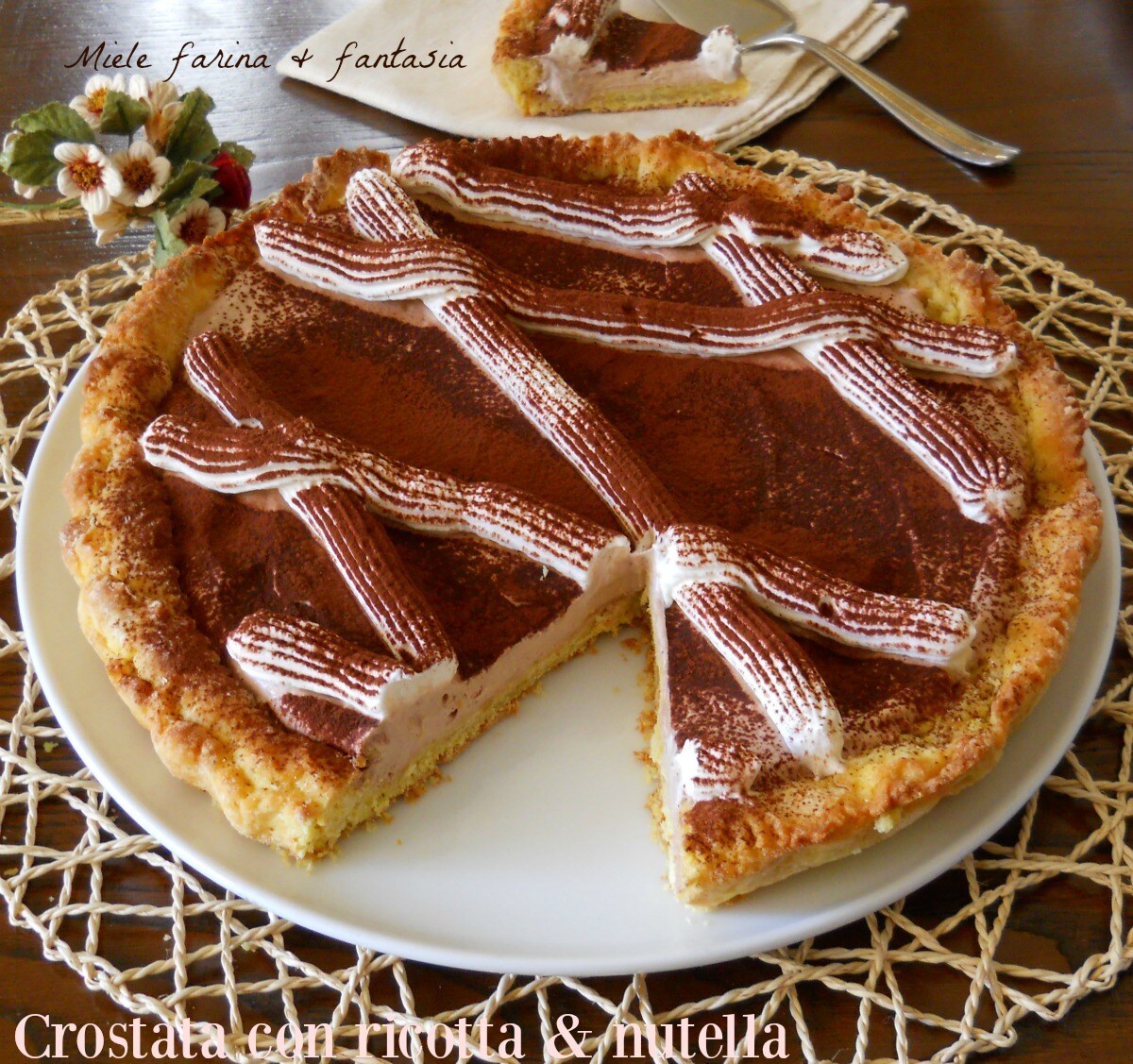 Taart met ricotta en Nutella-crème