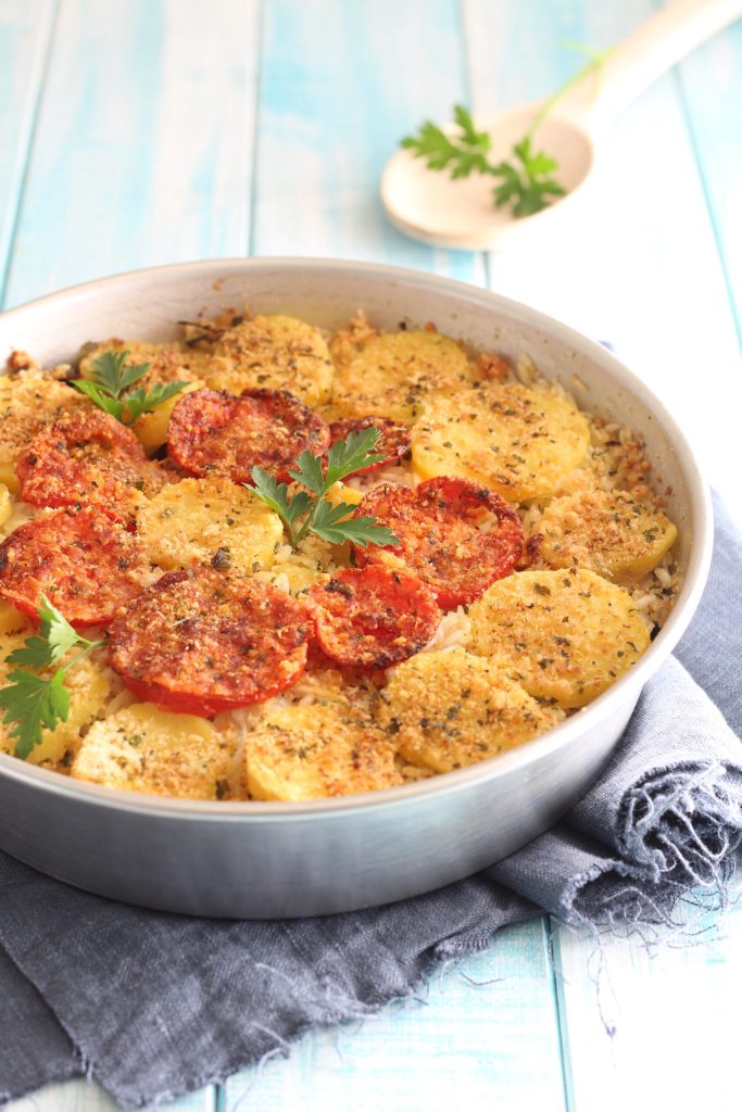 rijst, aardappelen en mosselen in heteluchtfriteuse