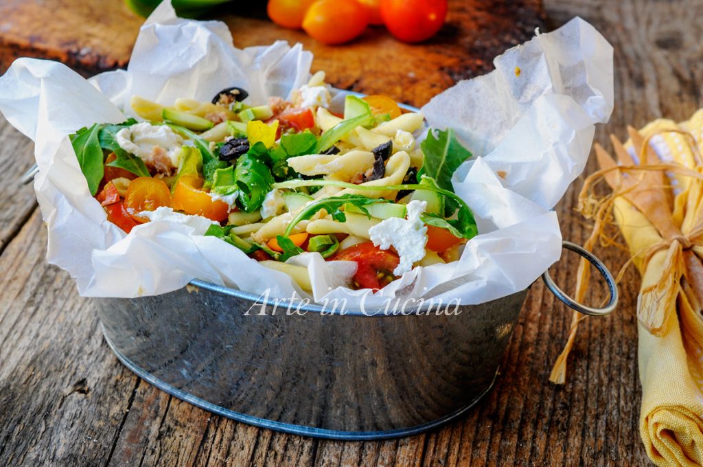 Trofie in salade met robiola koude pasta