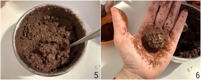 truffels met ricotta en cacao zonder koken zonder boter zonder eieren makkelijk en snel zoet recept in 5 minuten il chicco di mais 3 maak balletjes