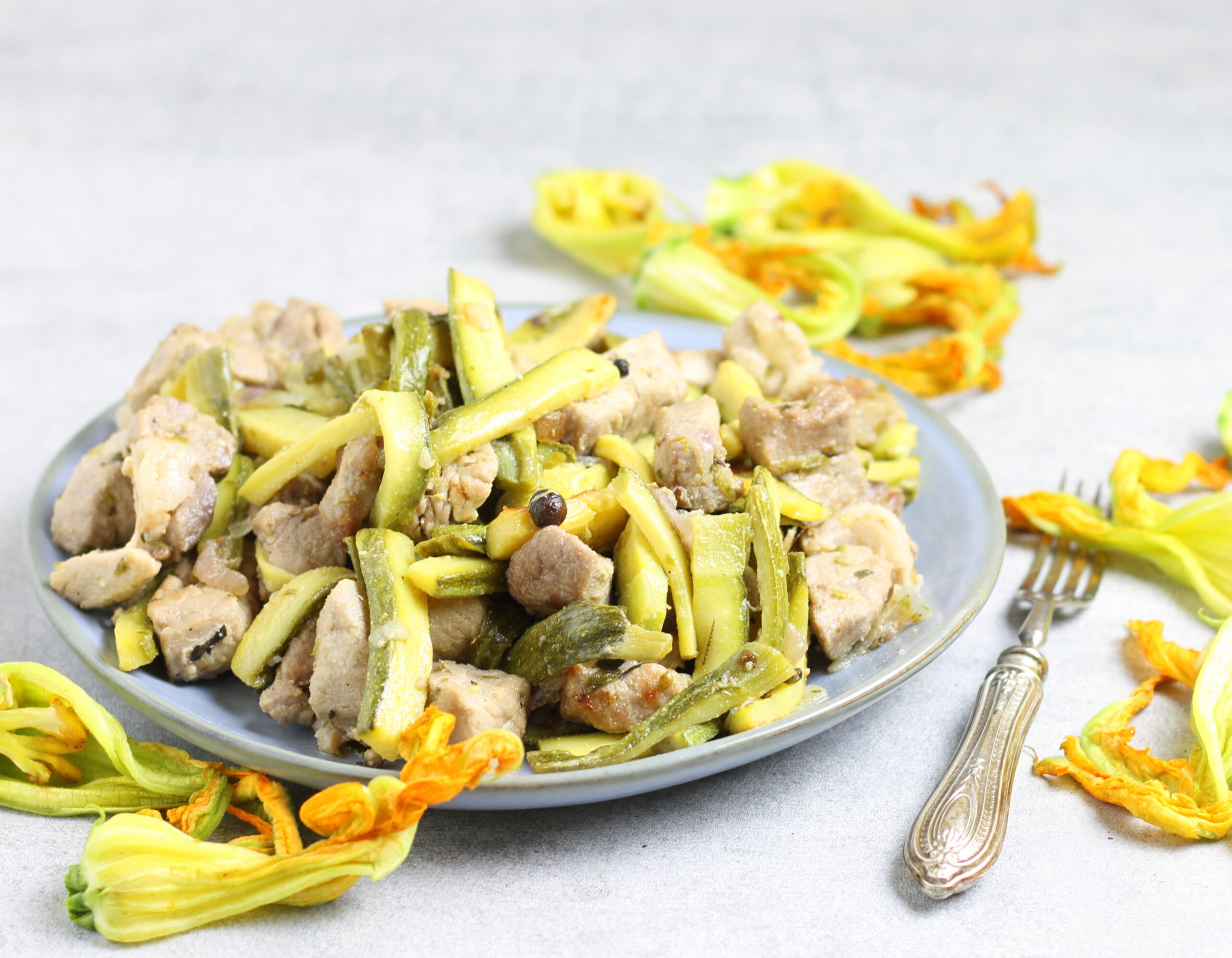 Varkenshaas met courgette en limoen