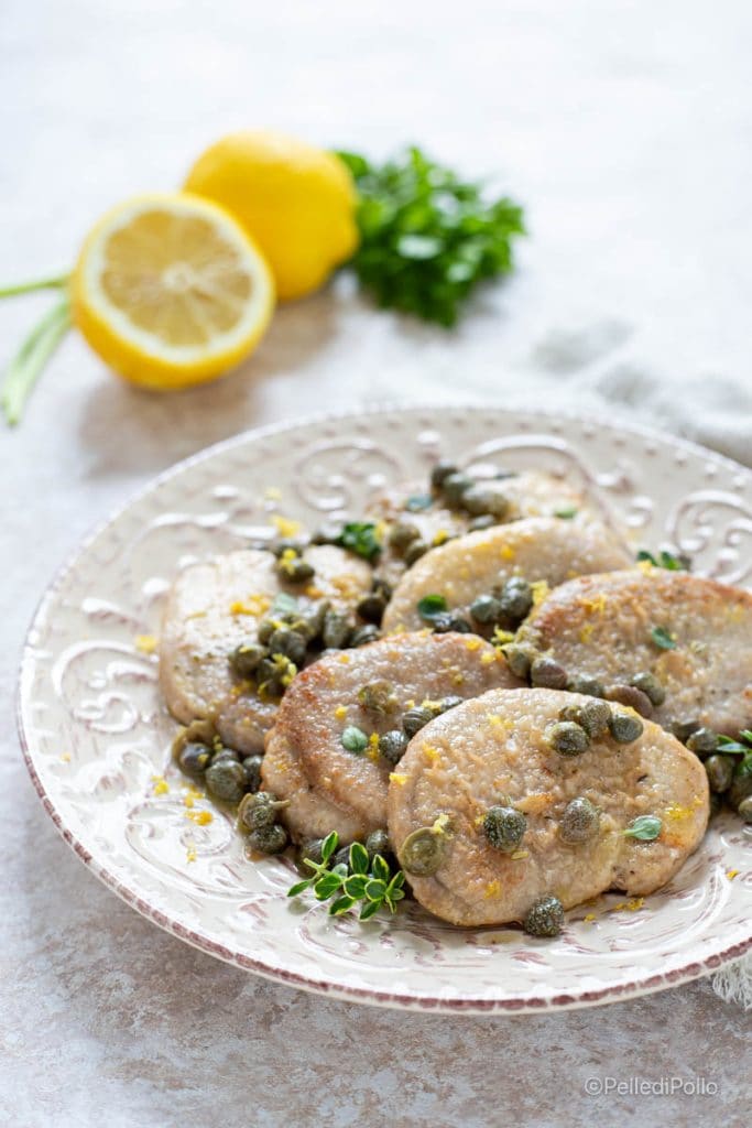 varkenshaas in de pan met kappertjes