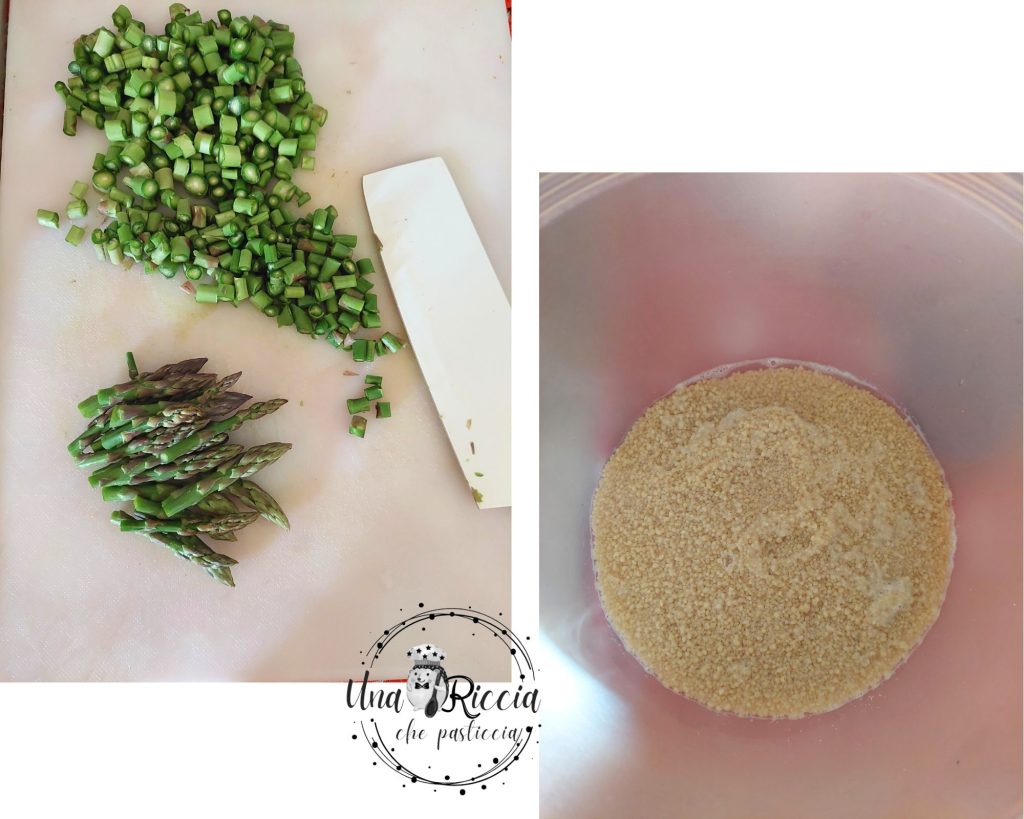 voorbereiding couscous asperges en gember