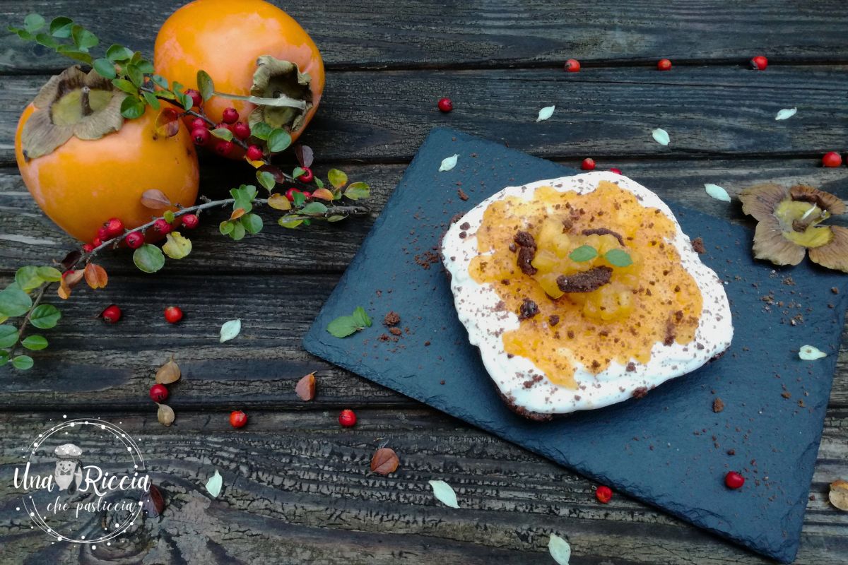 Zachte persimmon cheesecake