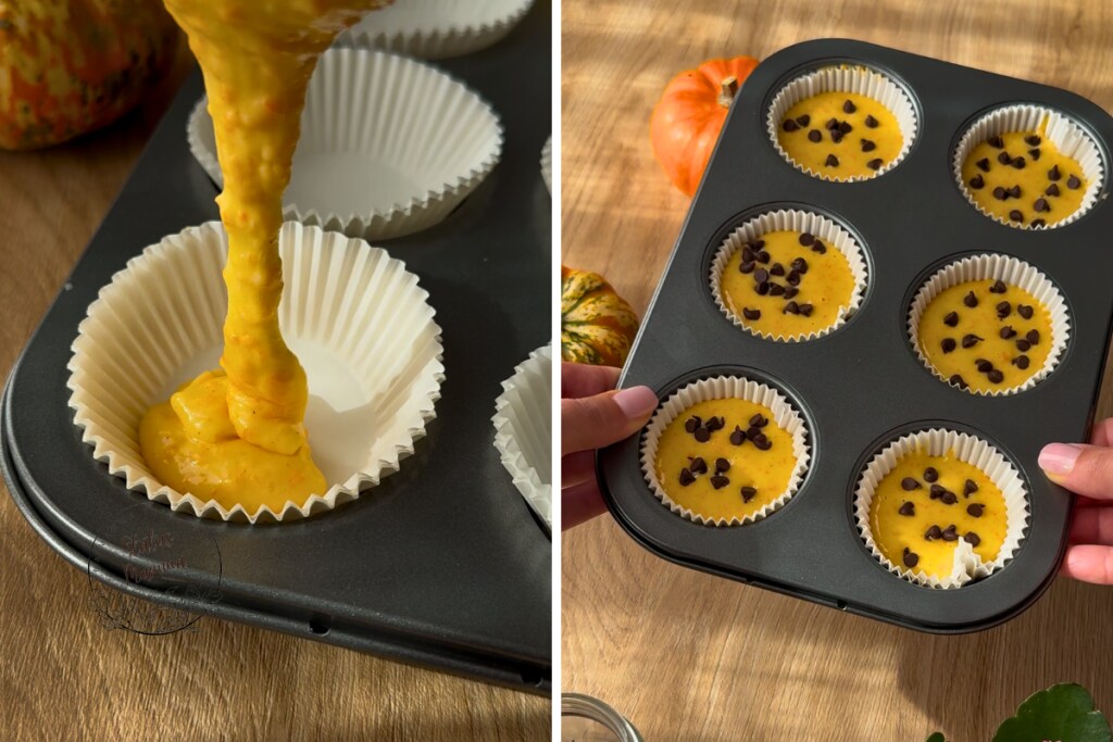 zachte pompoen- en chocolademuffins