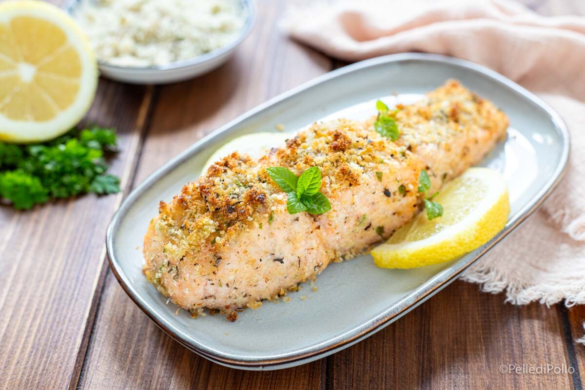 Gegratineerde zalm in de airfryer