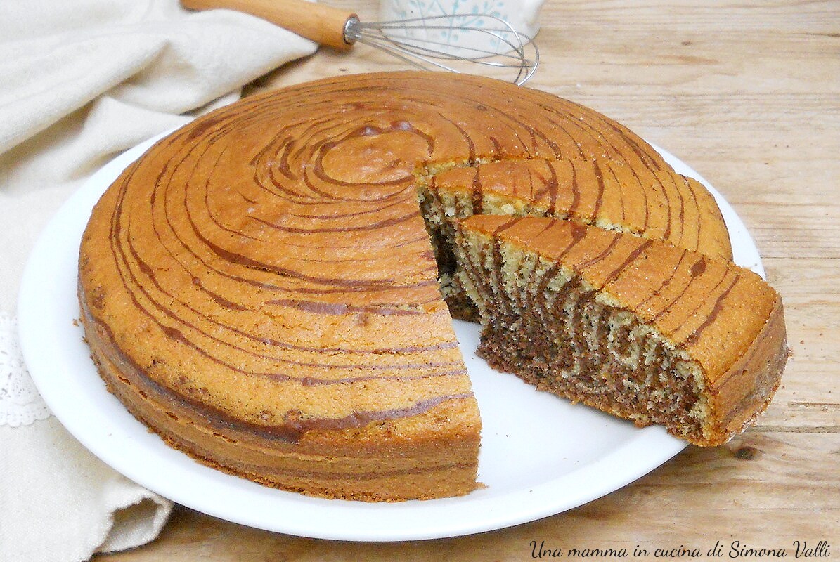 Zebracake met yoghurt, sinaasappel en cacao