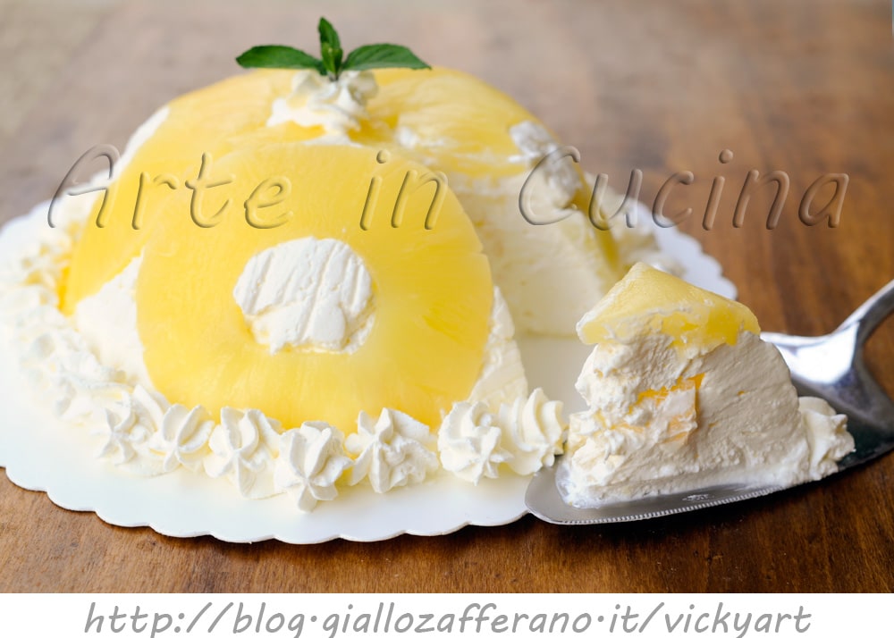 Zuccotto met ananas en room snelle dessert