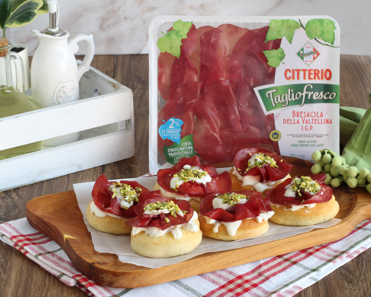 Snelle Focaccine met Bresaola della Valtellina IGP Citterio en Stracchino