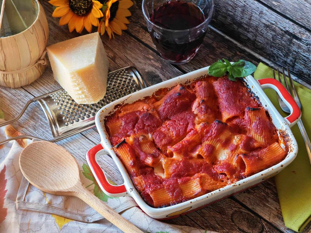 Rigatoni met gebakken ricotta